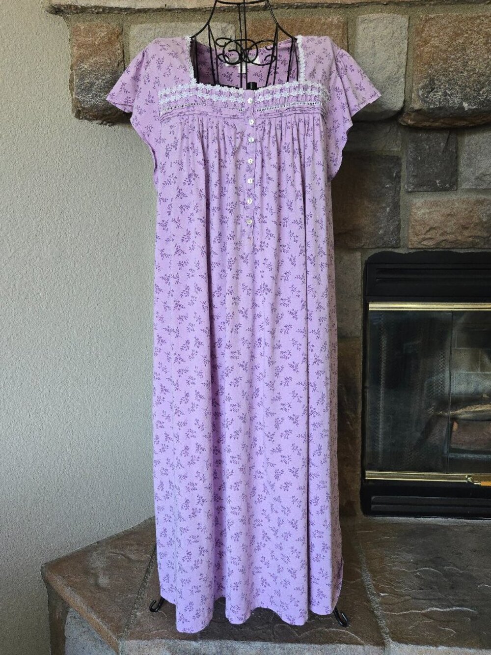 Eileen West Pima Cotton Cap Sleeve Waltz Nightgown (XL)